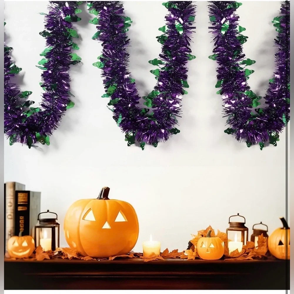 Halloween Garland Ghost Holiday Metallic Tinsel Twist Hanging Party Decorations